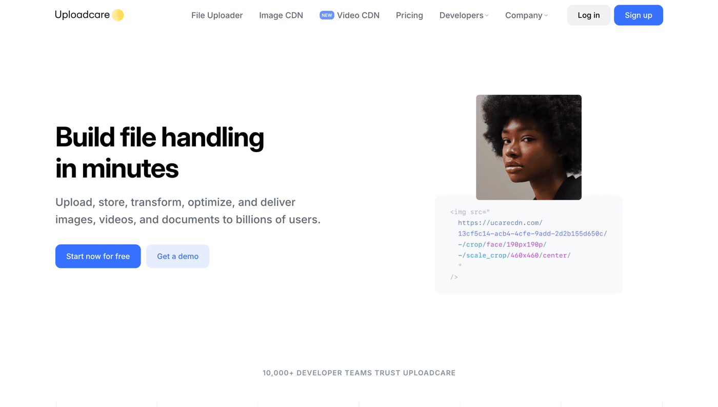 Uploadcare homepage