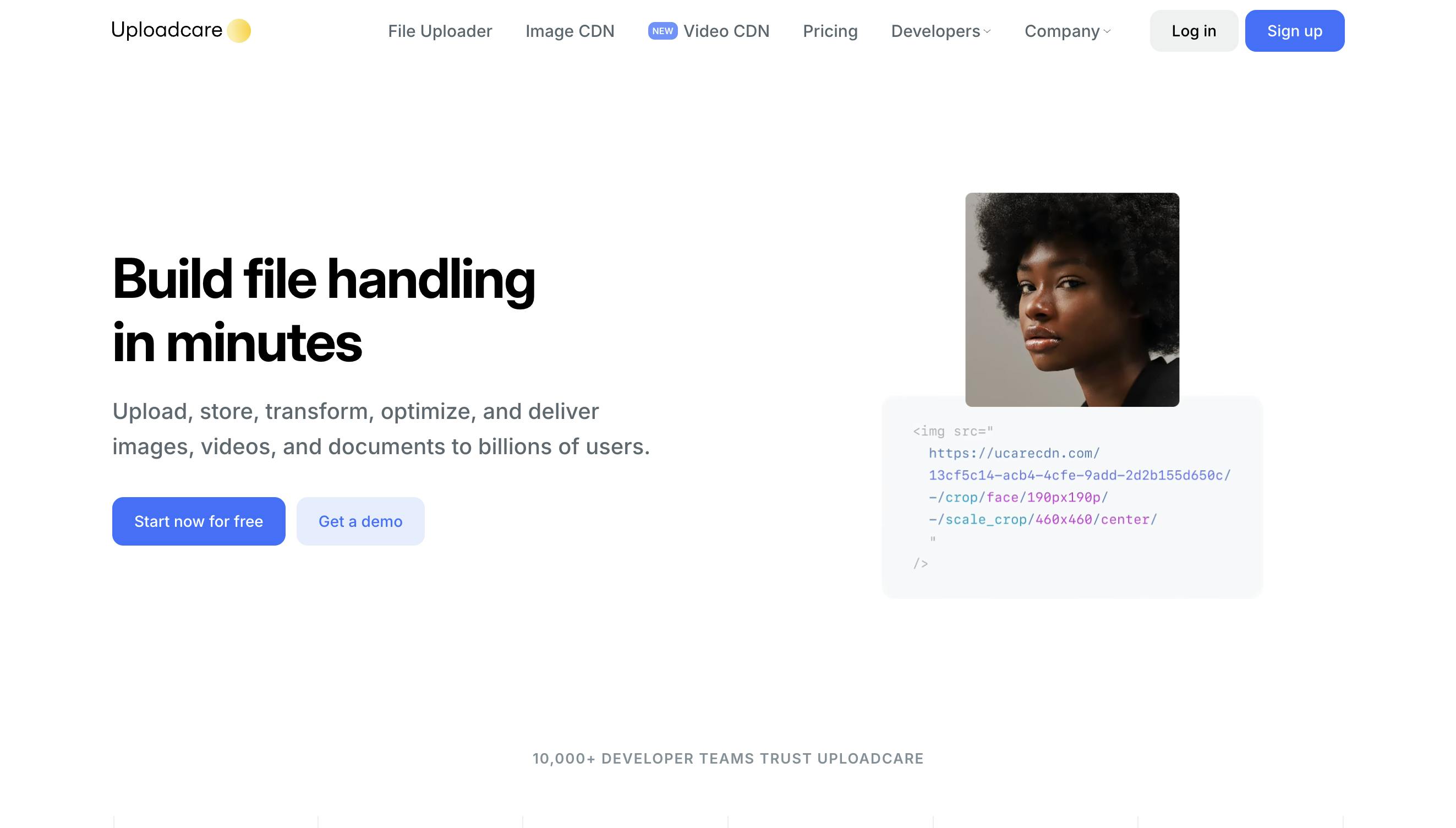 Uploadcare homepage