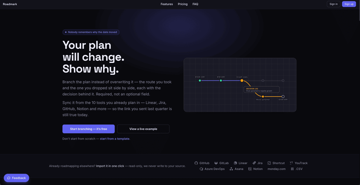 Landing page