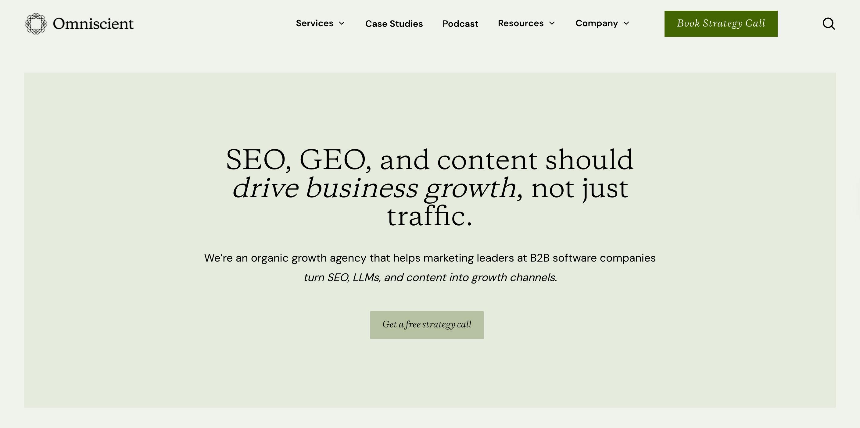 Omniscient Digital homepage