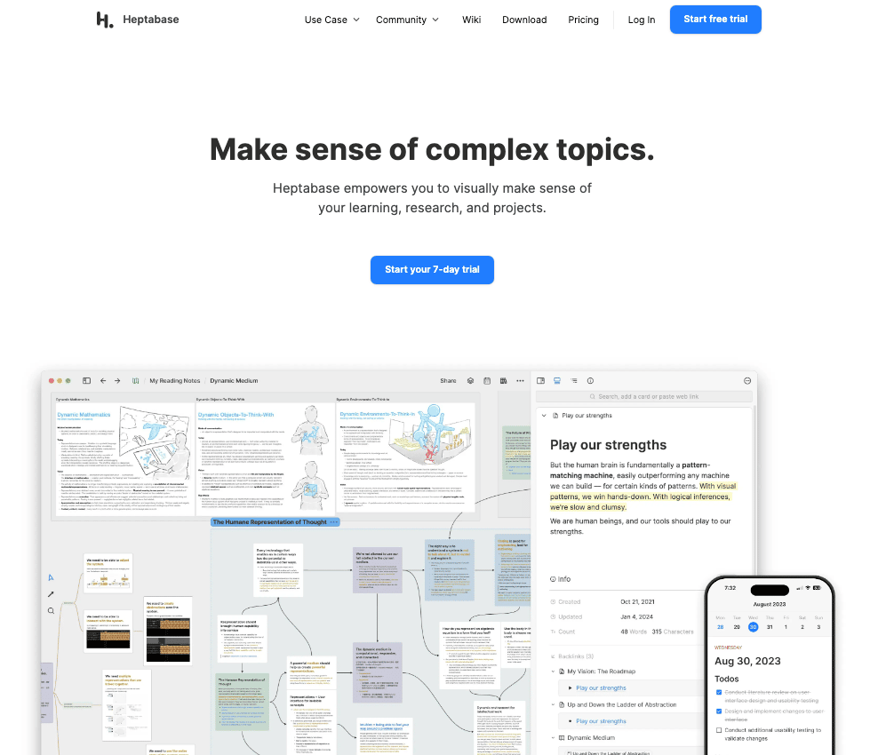 Heptabase homepage