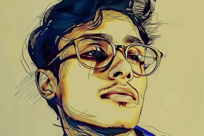 An artistic rendition of Dhravya Shah