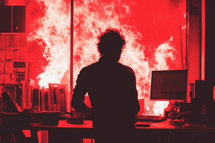 A founder sets fire to his own business