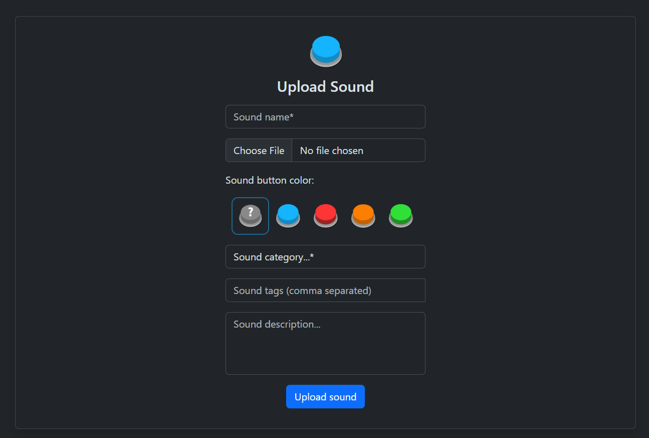 upload form to upload sound onto SoundButtonWorld.org