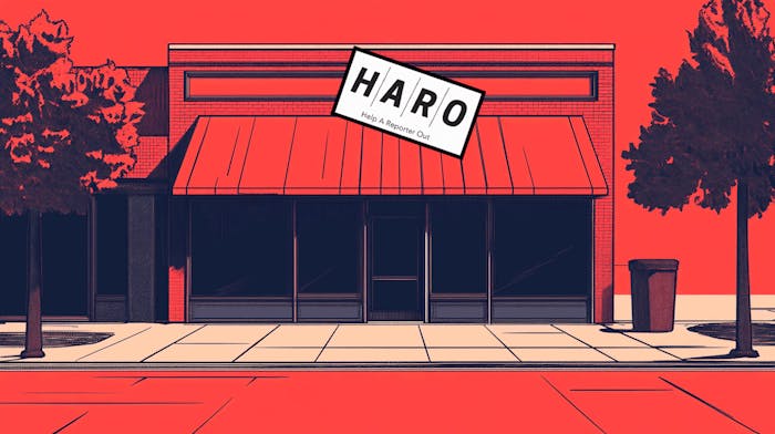 A store with a broken HARO sign on front