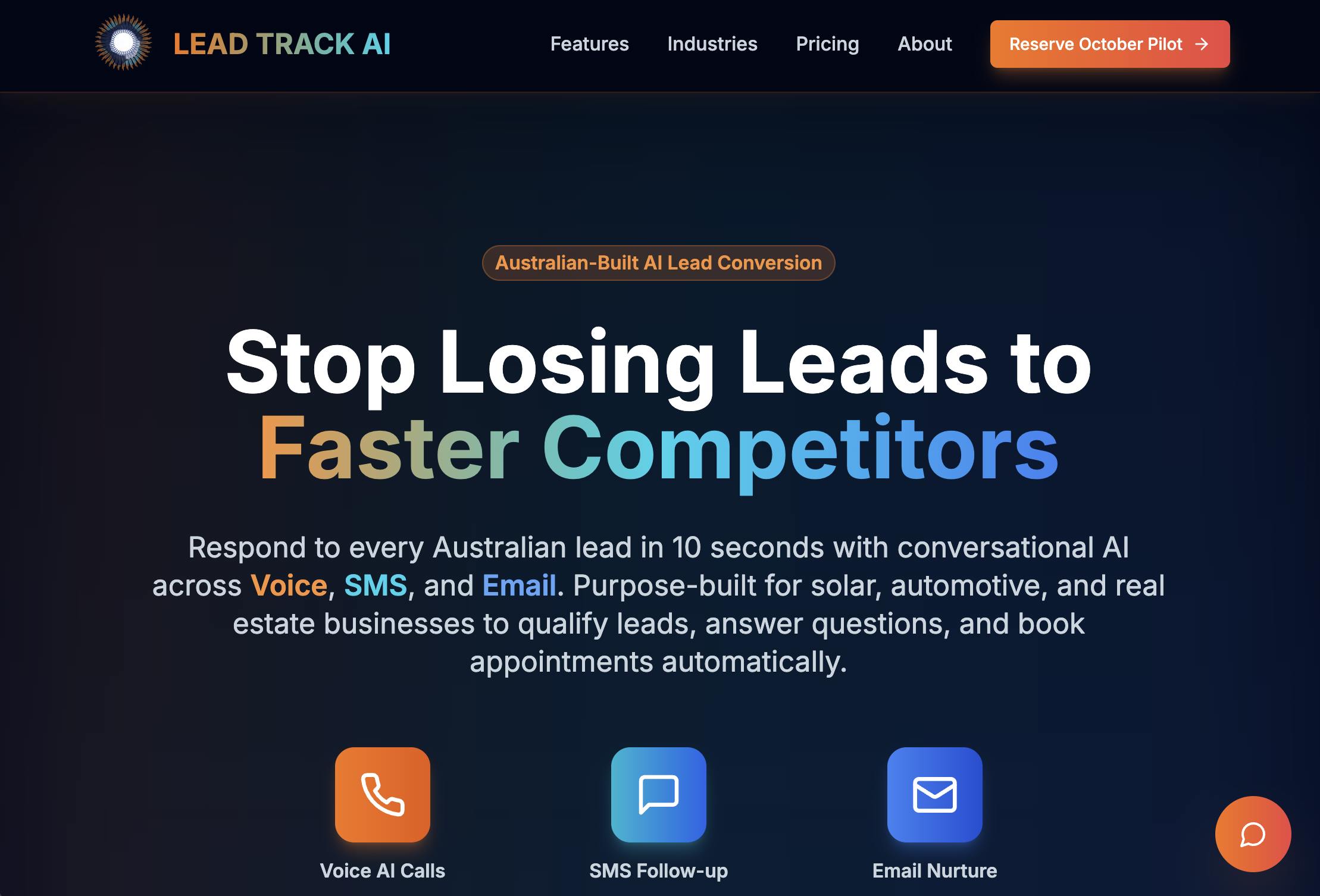 LeadTrackAI homepage