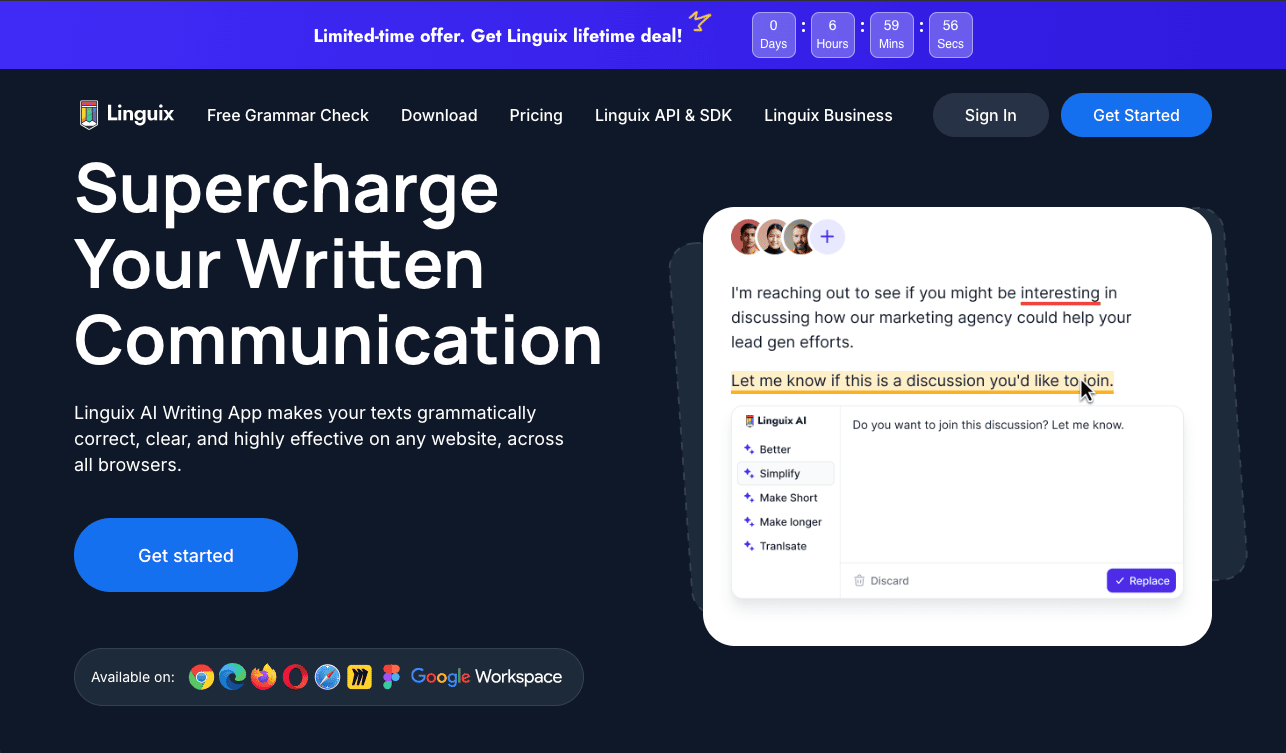Linguix homepage