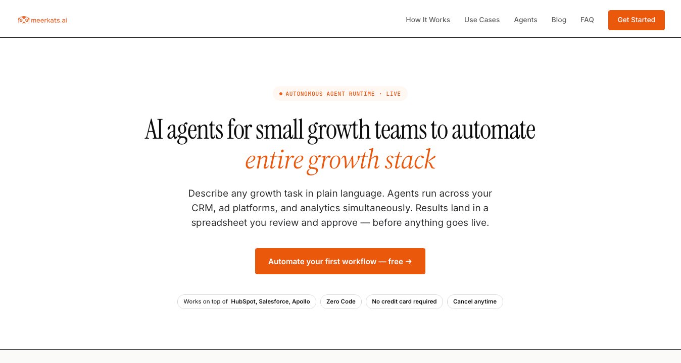 Meerkats.ai homepage