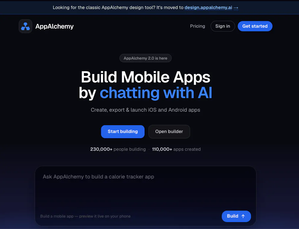 AppAlchemy homepage