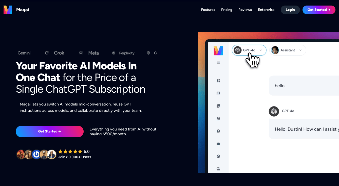 Magai homepage