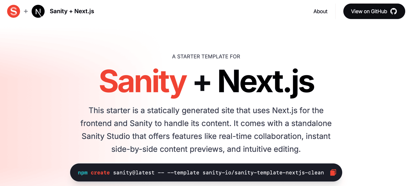Clean Sanity + Next.js template