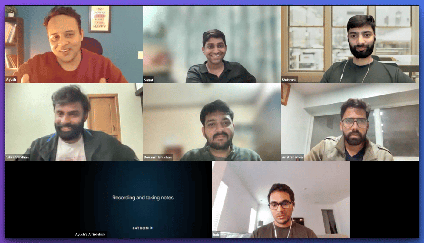 Image from our monthly mastermind call