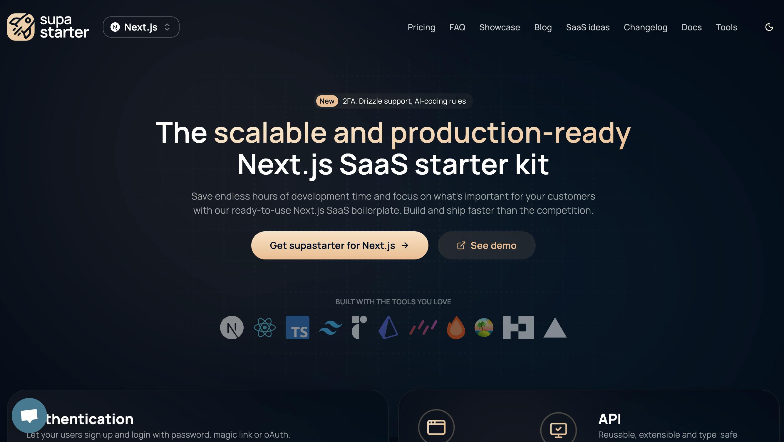 Supastarter homepage