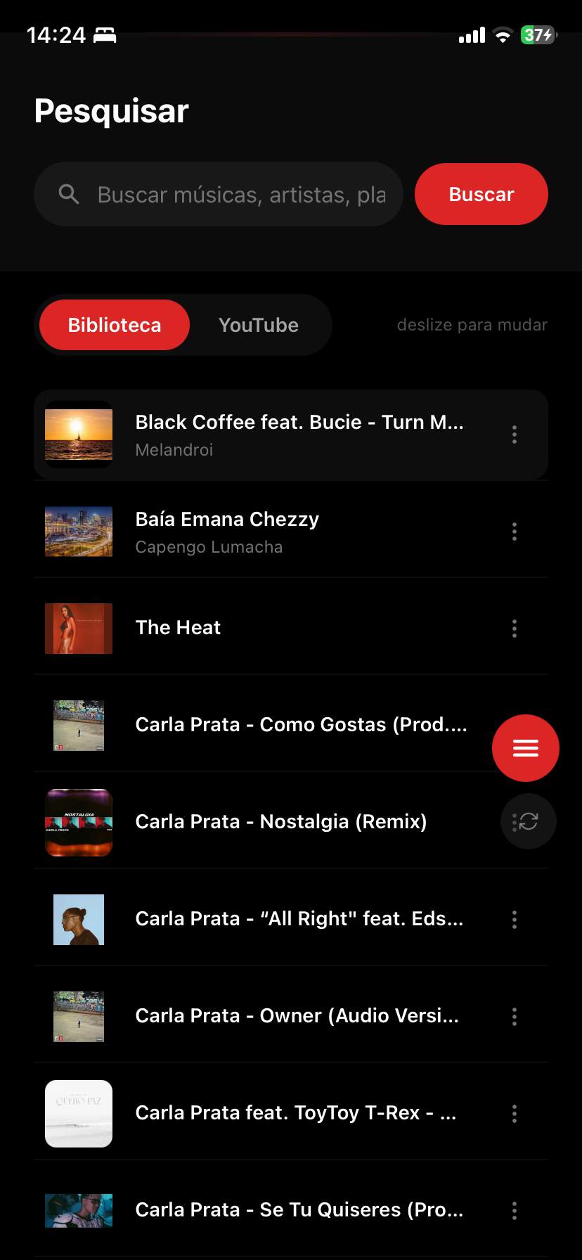 Search page with a tab to show results directly from youtube