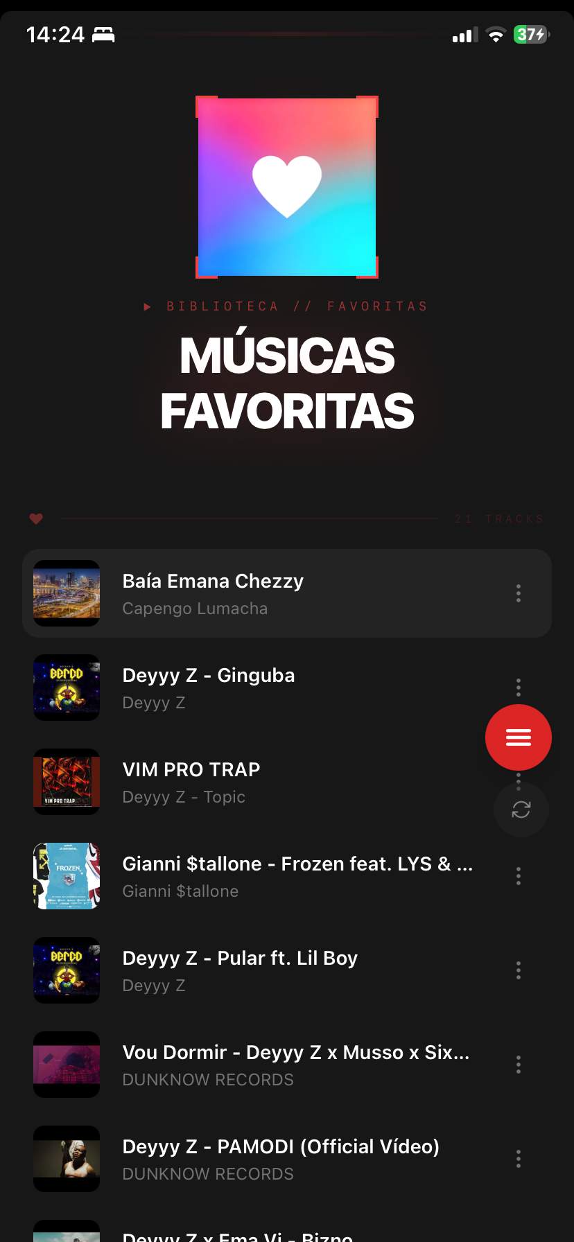 user liked songs