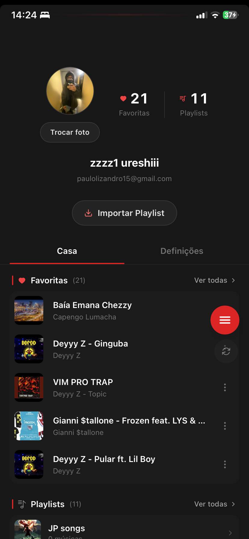 profile page