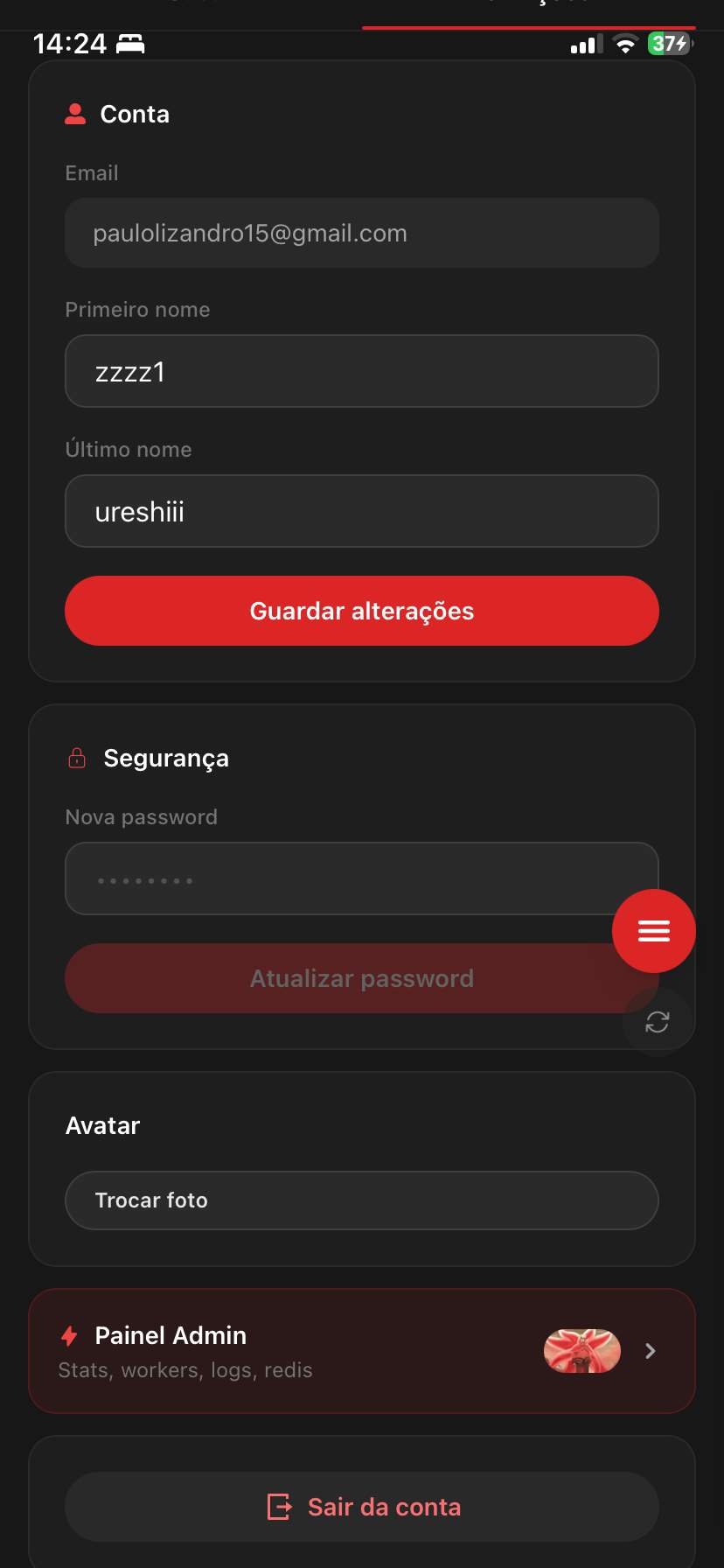 user settings