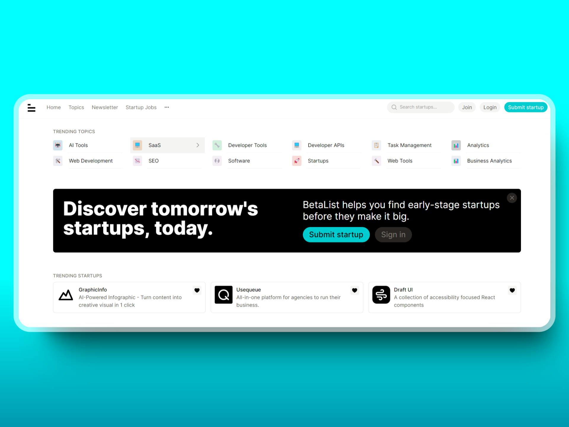 Betalist website image