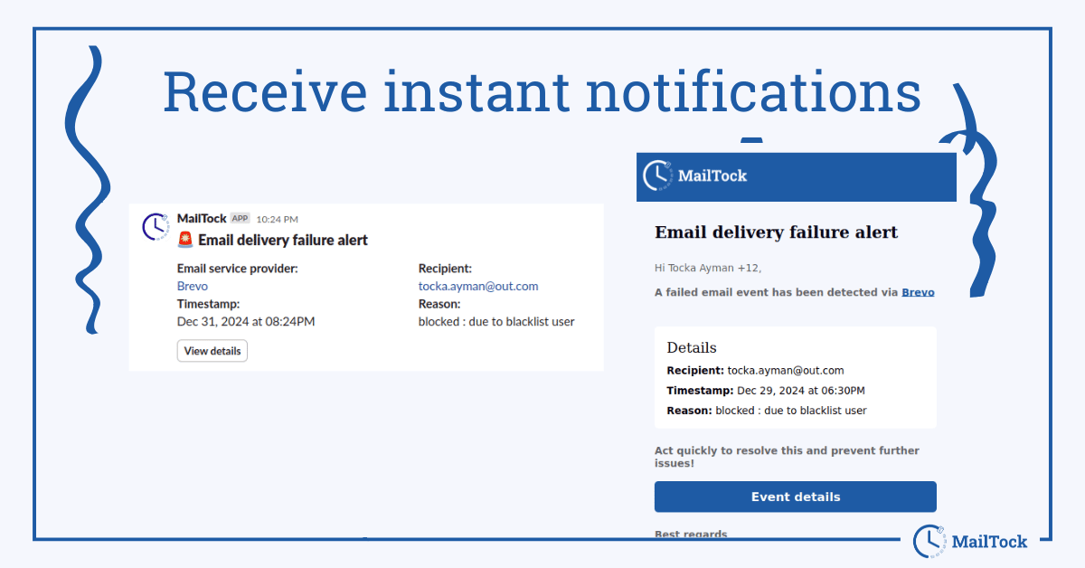 The fourth step to work on Mailtock, receive instant notifications