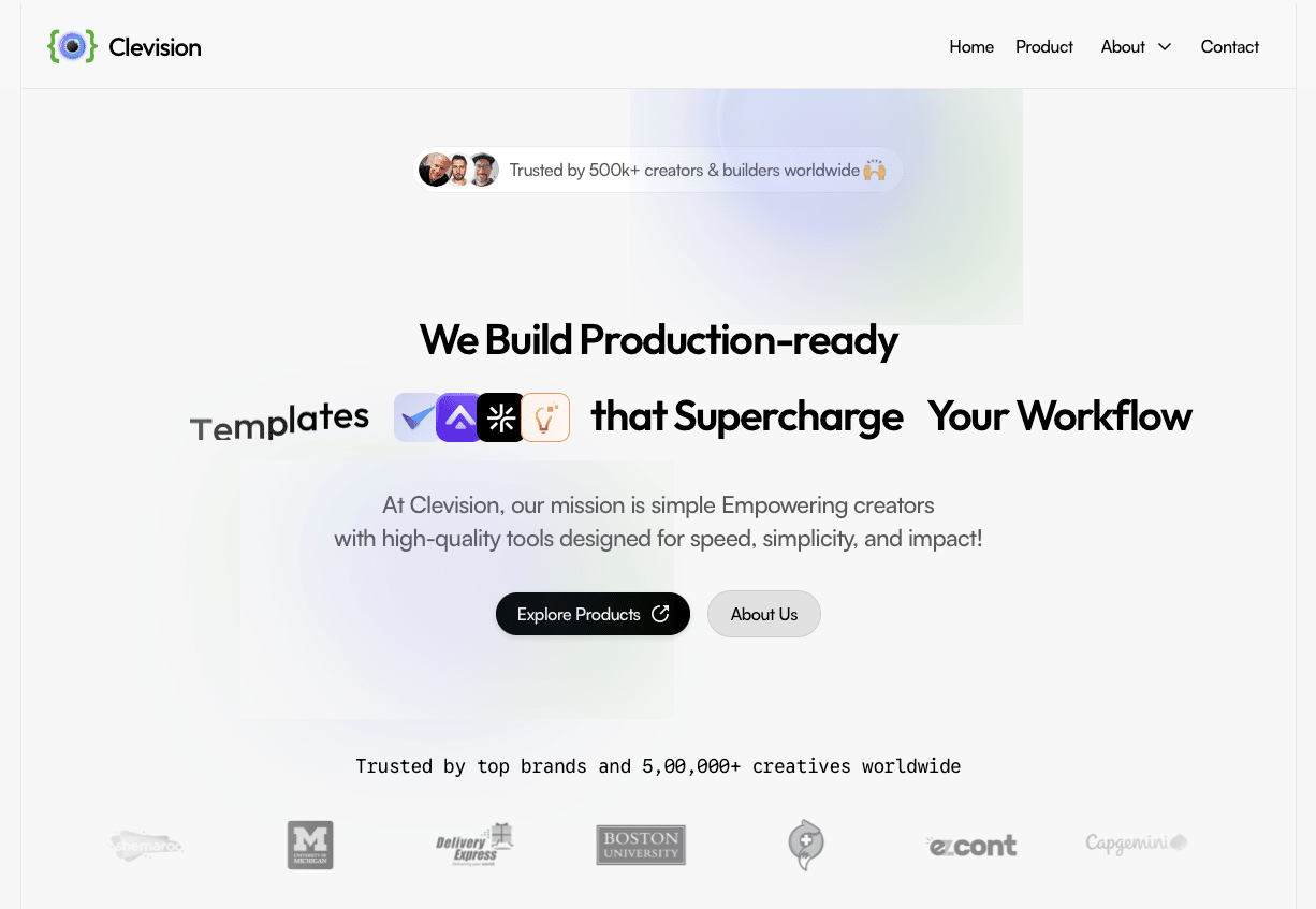 Clevision homepage