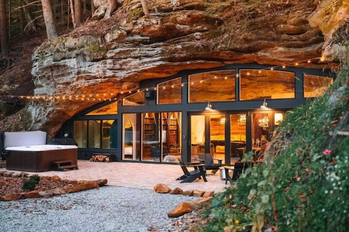 A photo of the cave home
