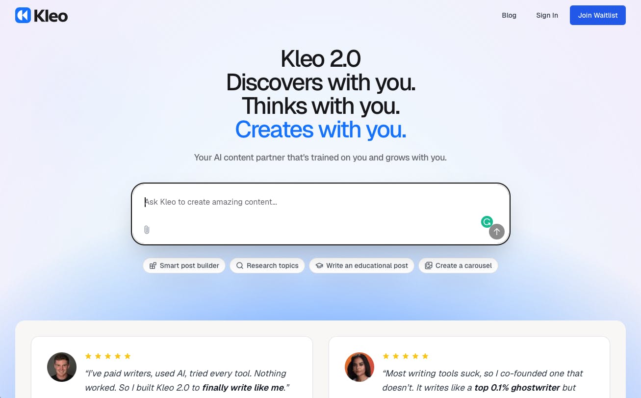 Kleo homepage