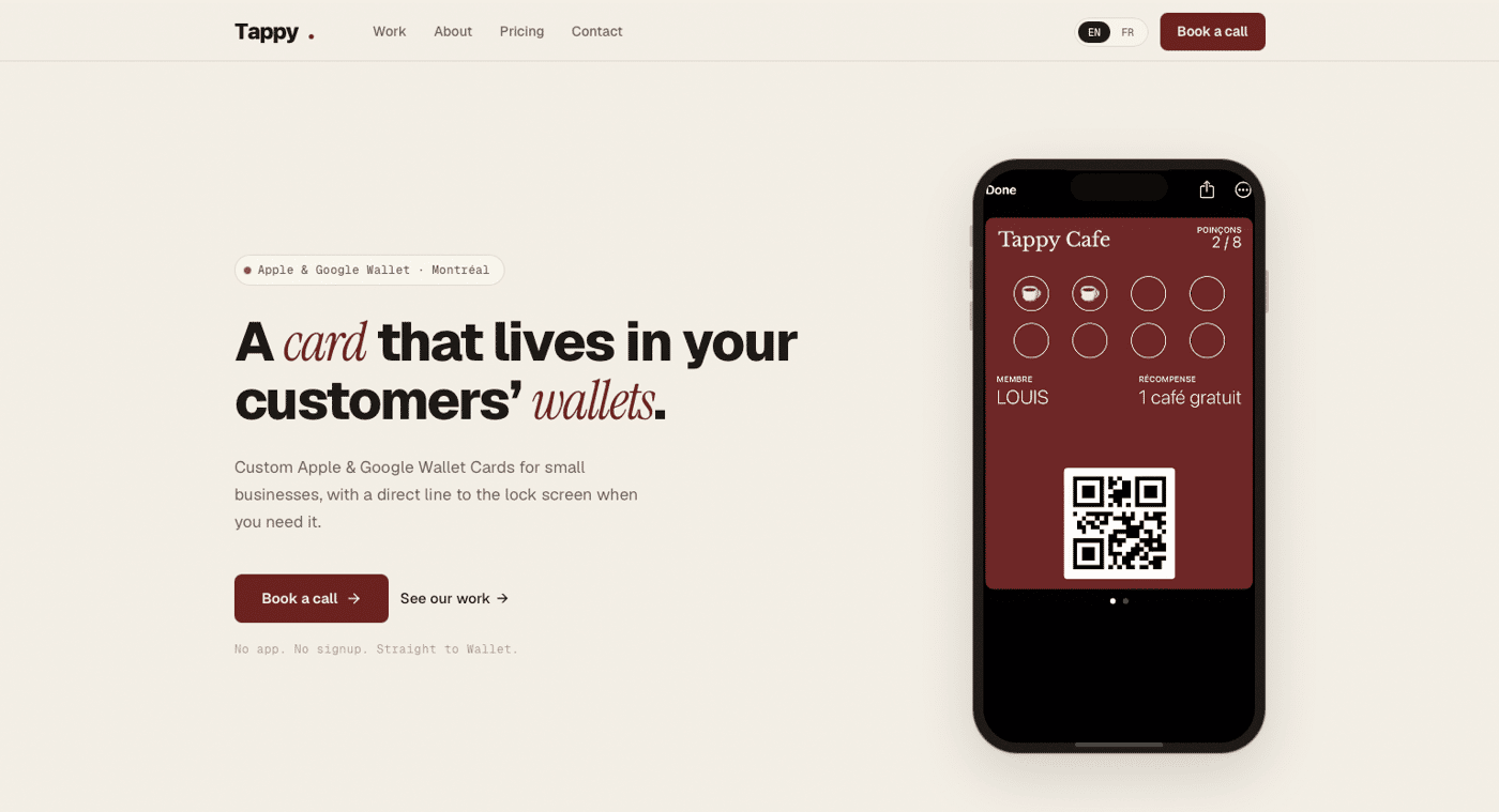 Tappy homepage