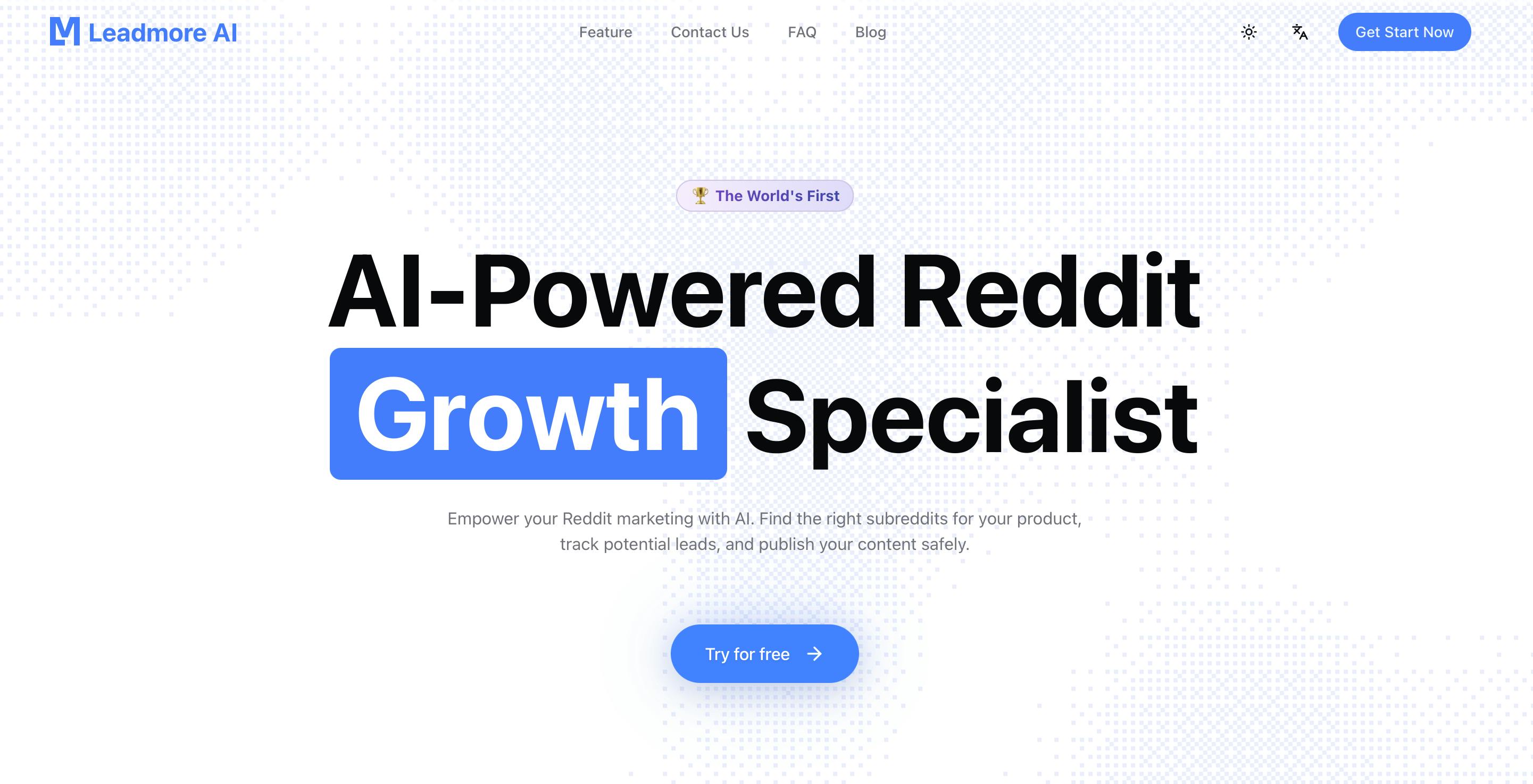 Leadmore AI homepage