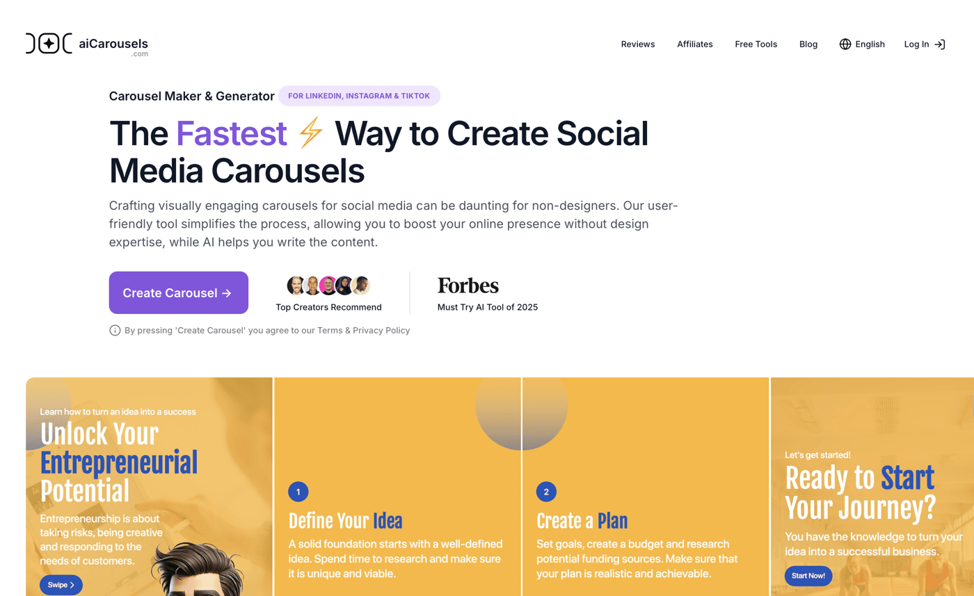 AICarousels homepage