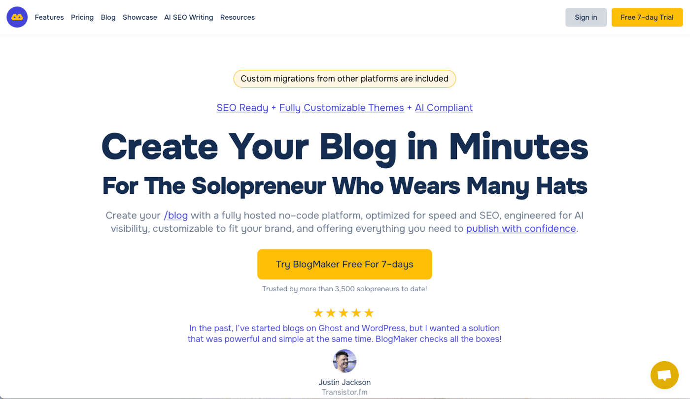 BlogMaker homepage