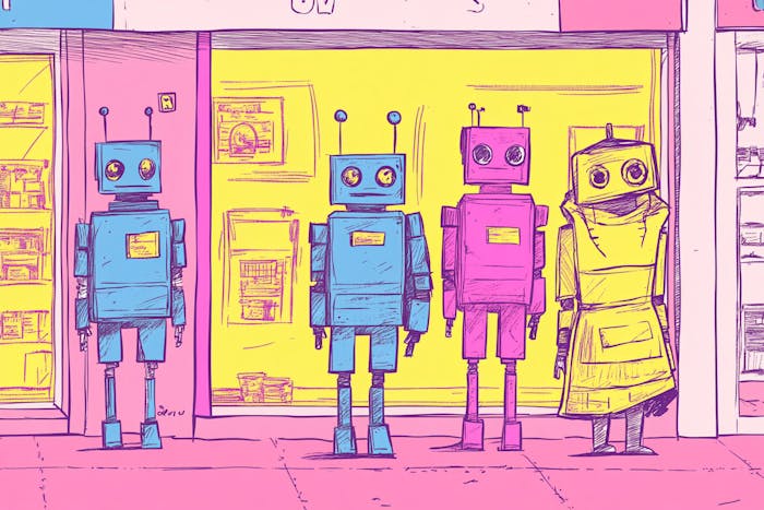 Robots at a store