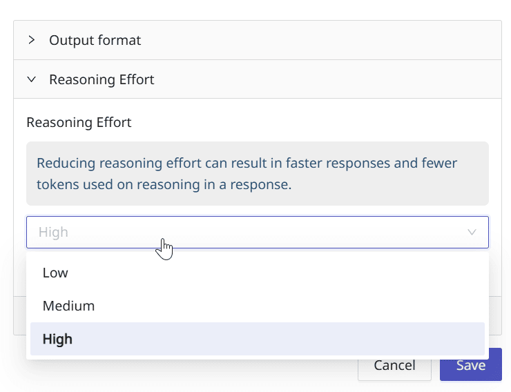 LLMKnights.com AI parameters window.