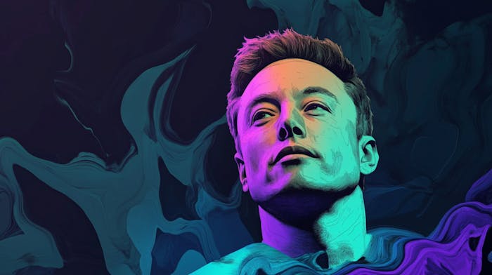 An artistic image of Elon Musk.