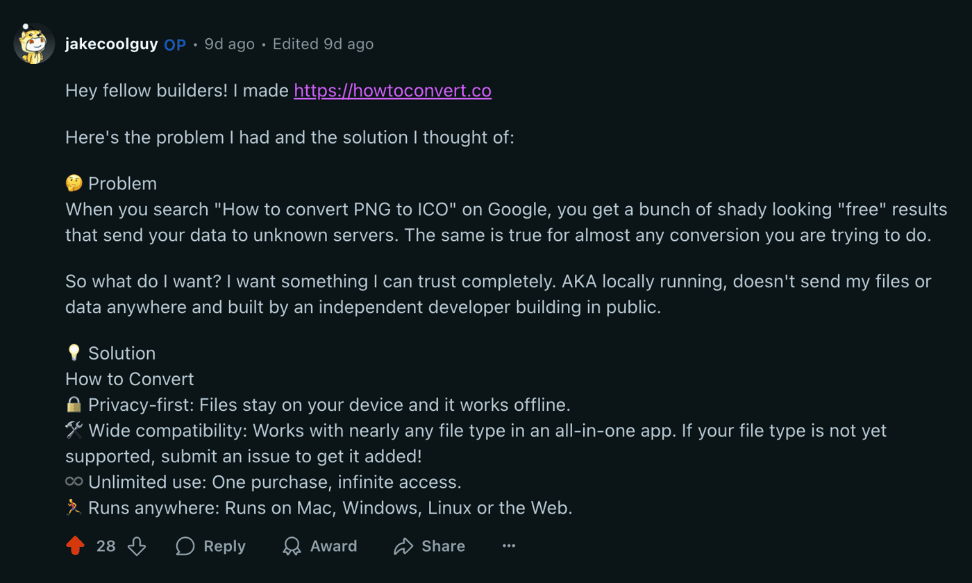 My first comment