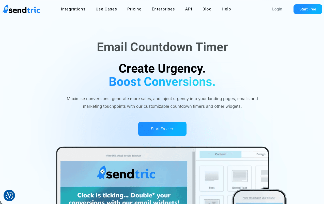 Sendtric homepage