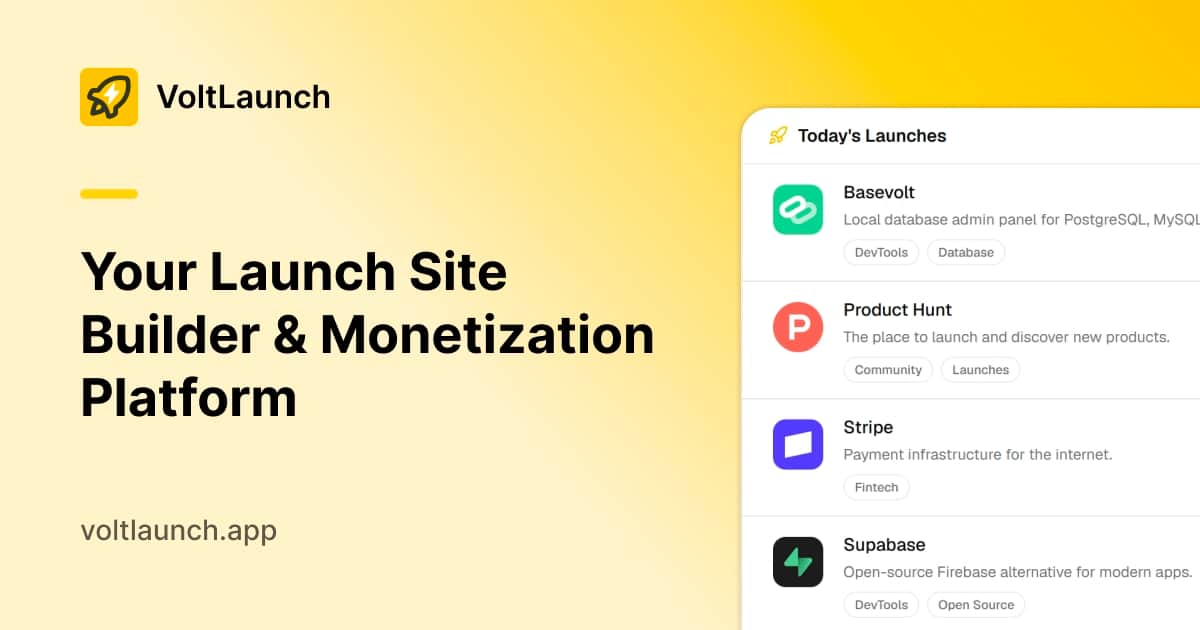 VoltLaunch - your Launch site builder