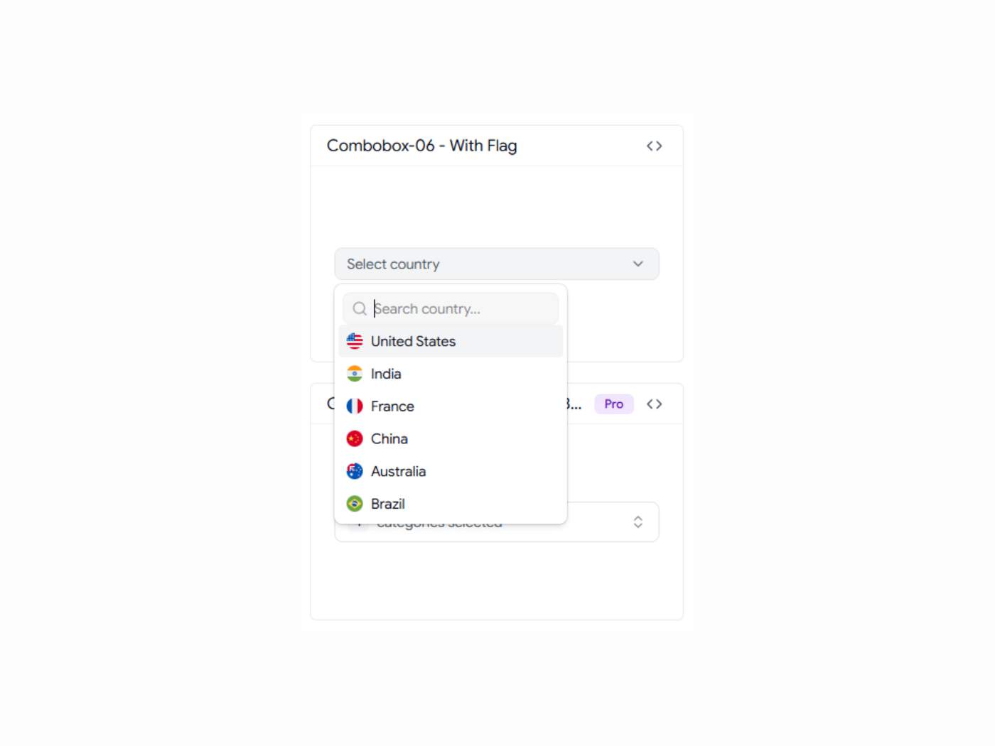 Shadcn Combobox With Country Flags