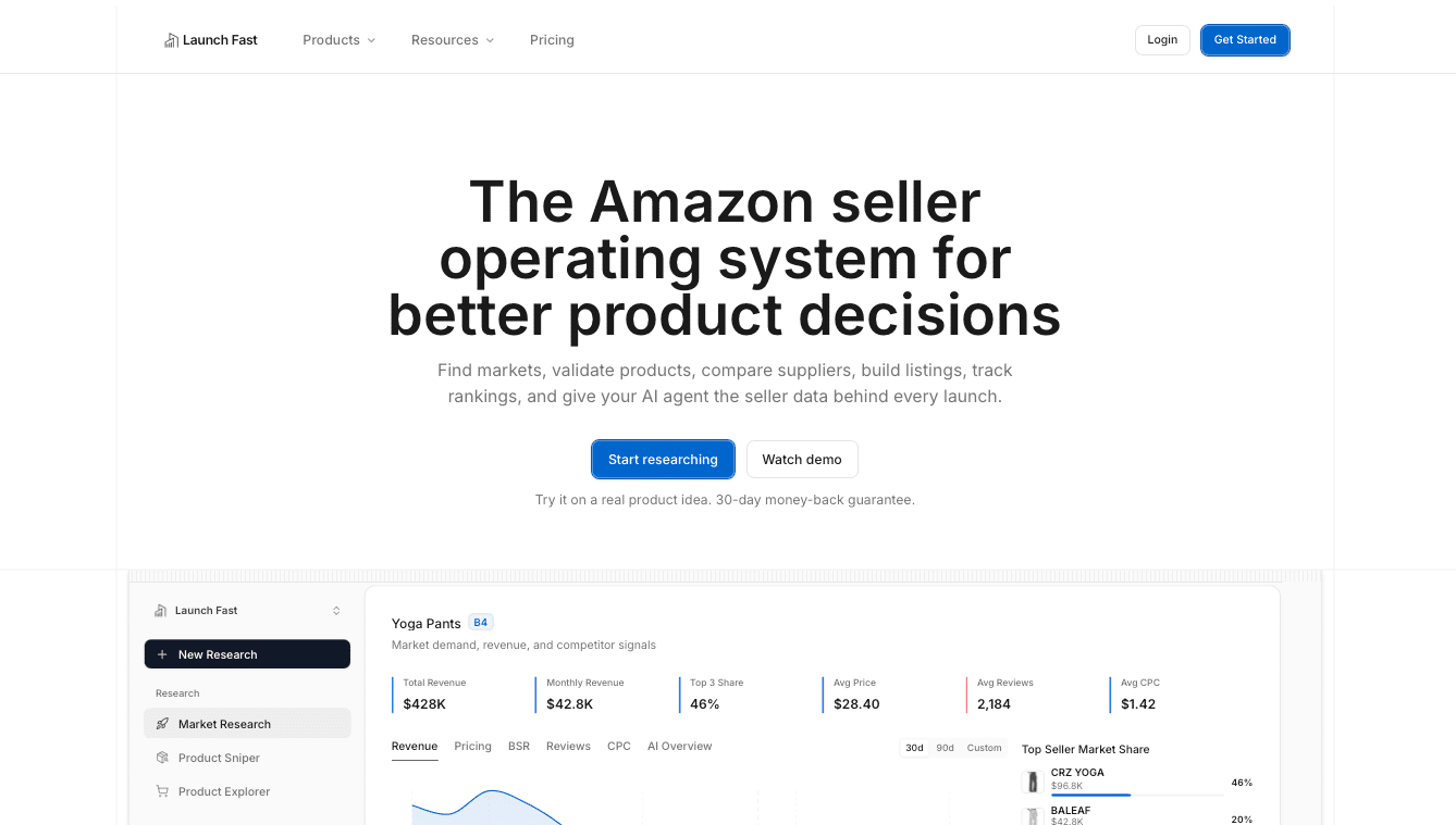 Launch Fast homepage