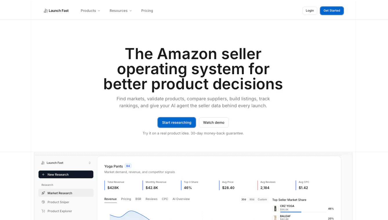 Launch Fast homepage