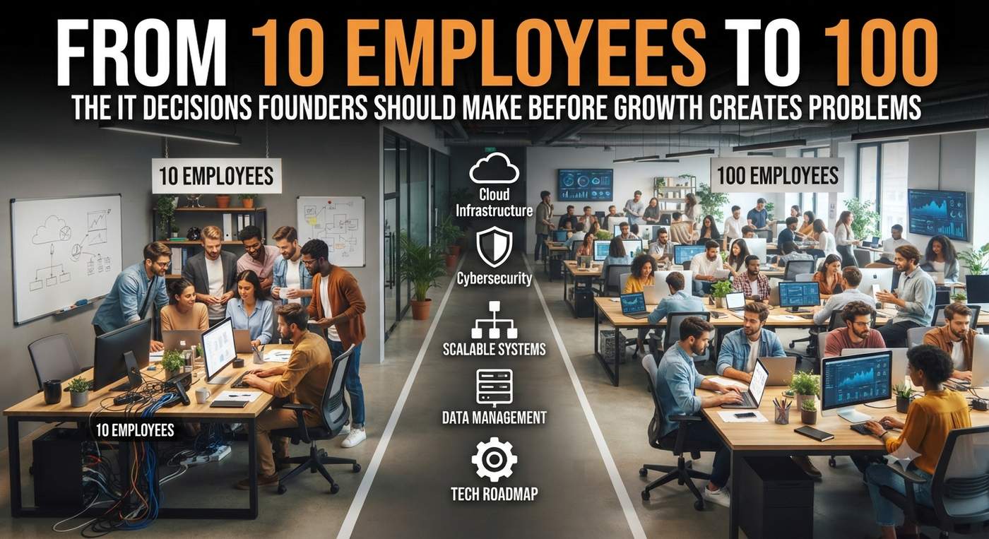 From 10 Employees to 100: The IT Decisions Founders Should Make Before Growth Creates Problems