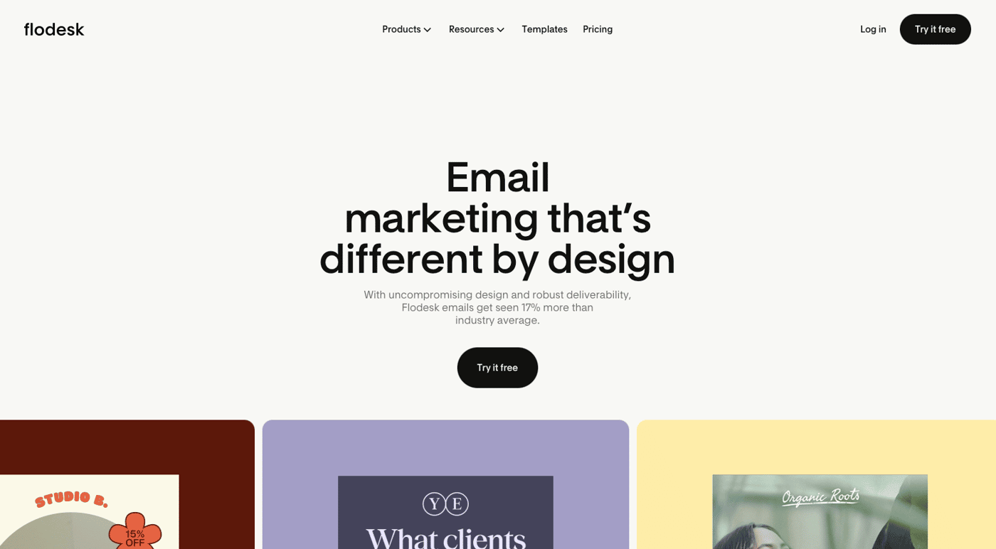 Flodesk homepage