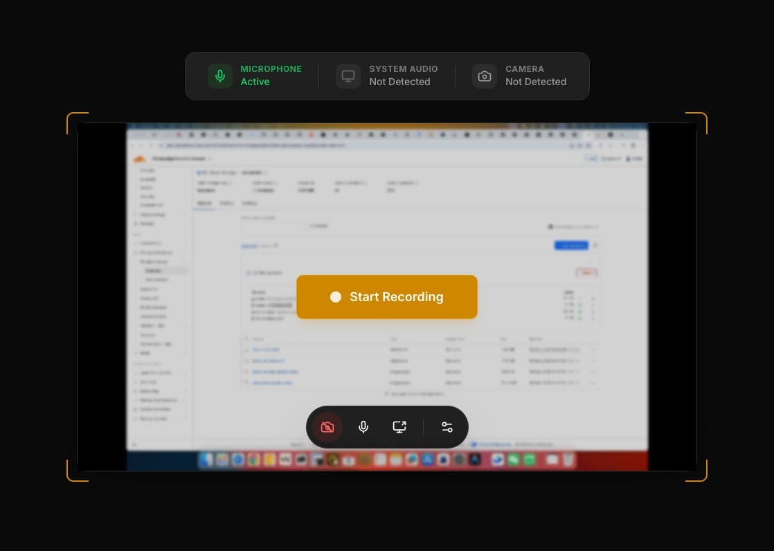 Preview and setting before start recording